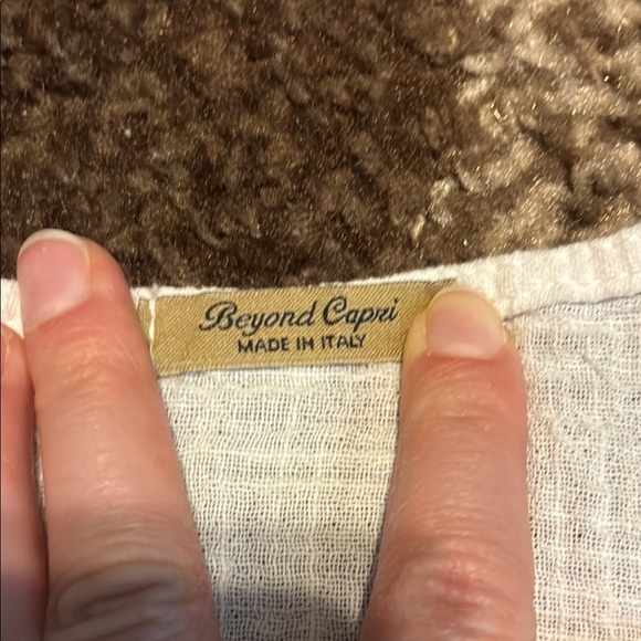 Beyond Capri White Ruffled Peplum 100% Cotton Tank Top - Picture 2 of 7